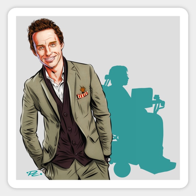 Eddie Redmayne - An illustration by Paul Cemmick Sticker by PLAYDIGITAL2020